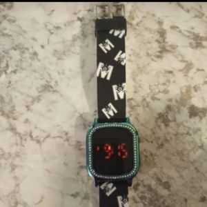 Justice Letter M Digital Wristwatch with Buckle Bnd